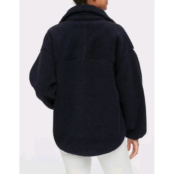 Gap Blue Navy Uniform Fleece Sherpa Full Zip Long Sleeves Pockets Jacket Size XL - Picture 6 of 10